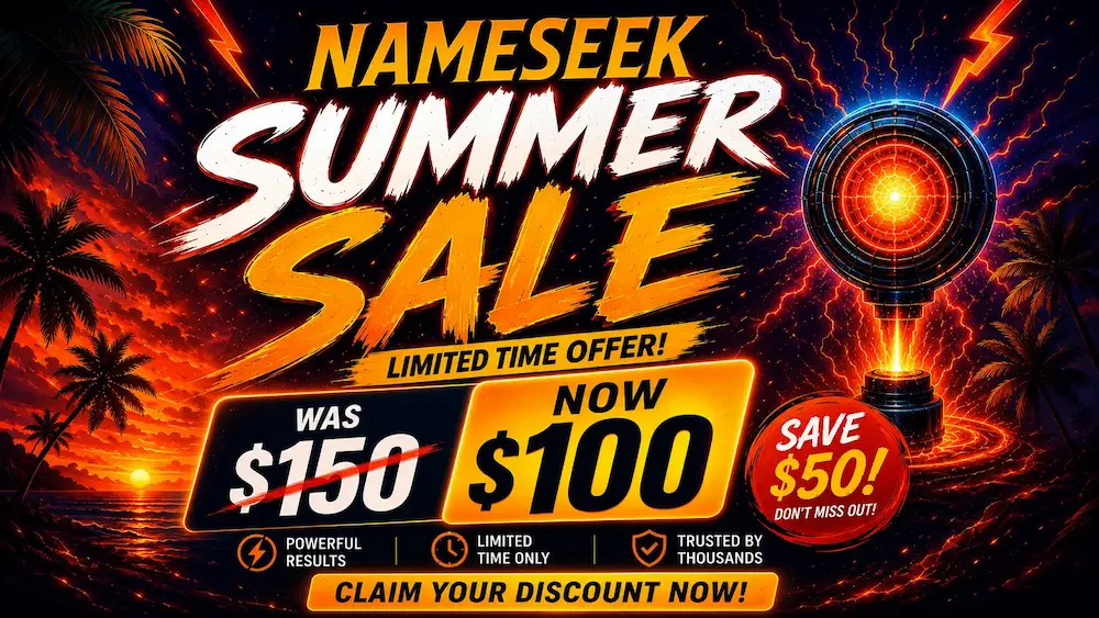 NameSeek Summer Sale: Save $50 for a Limited Time